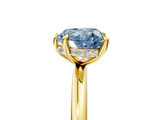 Yellow gold Fancy Blue Heart  Cut Solitaire Ring with Thin Band and Four-Prong Setting_22