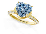 Yellow gold Fancy Blue Heart Cut Solitaire Split Shank Pave Diamond Engagement Ring with Four-Prong Setting_25