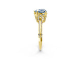 Yellow gold Fancy Blue Heart Cut Solitaire Split Shank Pave Diamond Engagement Ring with Four-Prong Setting_26