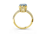Yellow gold Fancy Blue Heart Cut Solitaire Split Shank Pave Diamond Engagement Ring with Four-Prong Setting_27