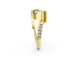 Yellow gold Fancy Blue Heart Cut Solitaire Tension-Set Diamond Split Shank Ring_14