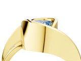 Yellow gold Fancy Blue Heart Cut Solitaire Tension-Set Diamond Split Shank Ring_16