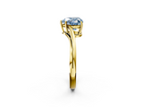 Yellow gold Fancy Blue Heart  Cut Solitaire Twist Band Ring with Four-Prong Setting_39