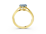 Yellow gold Fancy Blue Heart  Cut Solitaire Twist Band Ring with Four-Prong Setting_40