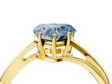 Yellow gold Fancy Blue Heart  Cut Solitaire Twist Band Ring with Four-Prong Setting_41