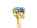 Yellow gold Fancy Blue Heart  Cut Solitaire Twist Band Ring with Four-Prong Setting_42