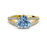 Yellow gold Fancy Blue Heart  Cut Split Shank Pave Diamond Engagement Ring with Four-Prong Setting_24