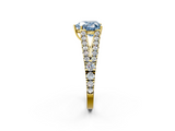 Yellow gold Fancy Blue Heart  Cut Split Shank Pave Diamond Engagement Ring with Four-Prong Setting_26