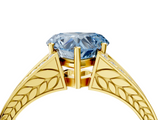 Yellow gold Fancy Blue Heart  Cut Split Shank Pave Diamond Ring with Four-Prong Setting_31