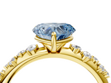 Yellow gold Fancy Blue Heart  Diamond Cluster Prong-Set Solitaire Ring_60