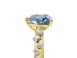 Yellow gold Fancy Blue Heart  Diamond Cluster Prong-Set Solitaire Ring_61