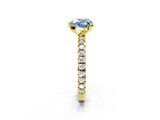 Yellow gold Fancy Blue Heart  Diamond Pavé Band Solitaire with Four-Prong Setting_209