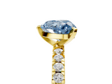 Yellow gold Fancy Blue Heart  Diamond Pavé Band Solitaire with Four-Prong Setting_213
