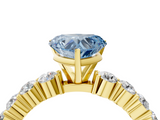 Yellow gold Fancy Blue Heart  Diamond Pavé Band Solitaire with Four-Prong Setting_7