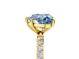 Yellow gold Fancy Blue Heart  Diamond Pavé Band with Six-Prong Setting_36