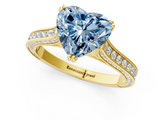 Yellow gold Fancy Blue Heart  Diamond Solitaire with Pave Band and Six-Prong Setting_21