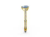 Yellow gold Fancy Blue Heart  Diamond Solitaire with Pave Band and Six-Prong Setting_22