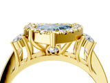 Yellow gold Fancy Blue Heart  Halo Diamond Engagement Ring with Split Shank and Four-Prong Setting_47
