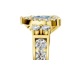 Yellow gold Fancy Blue Heart  Halo Diamond Engagement Ring with Split Shank and Four-Prong Setting_48