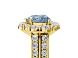 Yellow gold Fancy Blue Heart  Halo Diamond Engagement Ring with Split Shank and Prong Setting_71