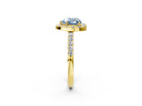 Yellow gold Fancy Blue Heart  Halo Diamond Pavé Solitaire Ring_57