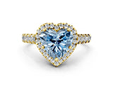 Yellow gold Fancy Blue Heart  Halo Pavé Diamond Engagement Ring with Four-Prong Setting_26