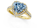 Yellow gold Fancy Blue Heart  Halo Pavé Diamond Engagement Ring with Four-Prong Setting_27