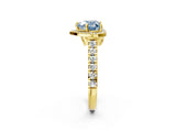 Yellow gold Fancy Blue Heart  Halo Pavé Diamond Engagement Ring with Four-Prong Setting_28