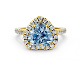 Yellow gold Fancy Blue Heart  Halo Pavé Diamond Engagement Ring with Four-Prong Setting_3