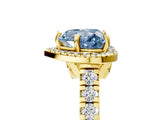 Yellow gold Fancy Blue Heart  Halo Pavé Diamond Engagement Ring with Four-Prong Setting_31