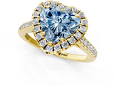 Yellow gold Fancy Blue Heart  Halo Pavé Diamond Engagement Ring with Four-Prong Setting_4