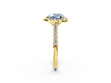 Yellow gold Fancy Blue Heart  Halo Pavé Diamond Engagement Ring with Four-Prong Setting_5