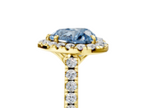 Yellow gold Fancy Blue Heart  Halo Pavé Diamond Engagement Ring with Four-Prong Setting_8