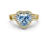 Yellow gold Fancy Blue Heart  Halo Pave Split Shank Prong Setting Ring_27