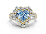 Yellow gold Fancy Blue Heart  Halo Split Shank Diamond Engagement Ring with Prong Setting_20