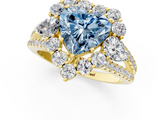 Yellow gold Fancy Blue Heart  Halo Split Shank Diamond Engagement Ring with Prong Setting_21