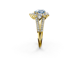 Yellow gold Fancy Blue Heart  Halo Split Shank Diamond Engagement Ring with Prong Setting_22