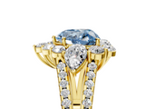 Yellow gold Fancy Blue Heart  Halo Split Shank Diamond Engagement Ring with Prong Setting_25