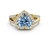 Yellow gold Fancy Blue Heart  Halo Split Shank Diamond Ring with Four-Prong Setting_32