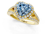 Yellow gold Fancy Blue Heart  Halo Split Shank Pave Diamond Ring with Four-Prong Setting_51