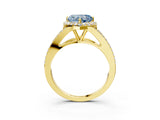 Yellow gold Fancy Blue Heart  Halo Split Shank Pave Diamond Ring with Four-Prong Setting_53