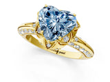 Yellow gold Fancy Blue Heart  Halo Split Shank Pave Diamond Ring with Petal Prong Setting_16