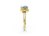 Yellow gold Fancy Blue Heart  Halo Split Shank Pave Diamond Ring with Petal Prong Setting_17