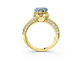 Yellow gold Fancy Blue Heart  Halo Split Shank Pave Diamond Ring with Petal Prong Setting_18
