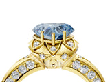 Yellow gold Fancy Blue Heart  Halo Split Shank Pave Diamond Ring with Petal Prong Setting_19