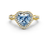 Yellow gold Fancy Blue Heart  Halo Twist Band Solitaire Ring_20