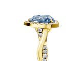 Yellow gold Fancy Blue Heart  Halo Twist Band Solitaire Ring_25