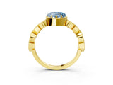 Yellow gold Fancy Blue Heart  Milgrain Marquise Diamond Twist Band Ring_66