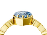 Yellow gold Fancy Blue Heart  Milgrain Marquise Diamond Twist Band Ring_67
