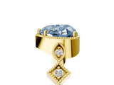 Yellow gold Fancy Blue Heart  Milgrain Marquise Diamond Twist Band Ring_68